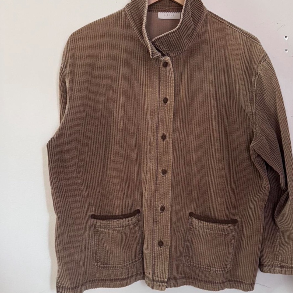 J. Jill Brown Corduroy Button-Front Jacket